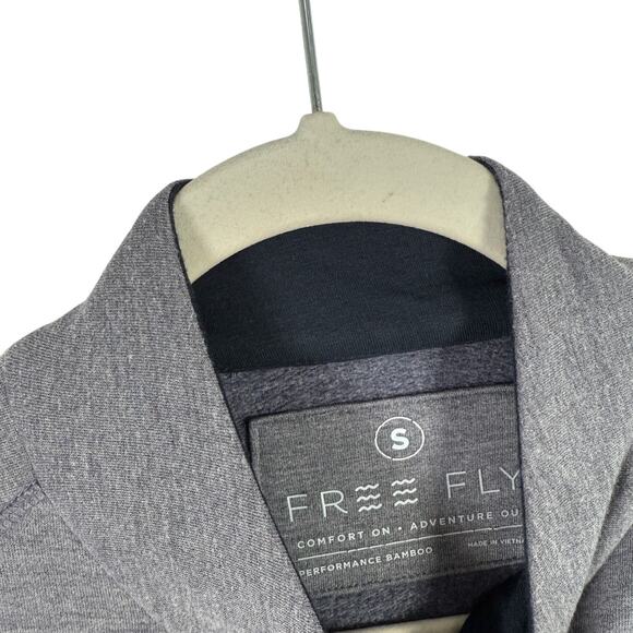 Free Fly Bamboo Flex Quarter Zip Shirt Grey Performance Outdoor Mens Small - Picture 3 of 6